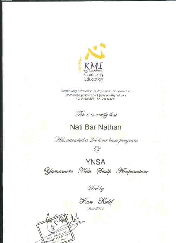 נתן בר נתן- השתלמות מיקצועית Y.N.S.A 